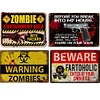 4pcs - Warning - Vintage Metal Signs(12*16Inch)