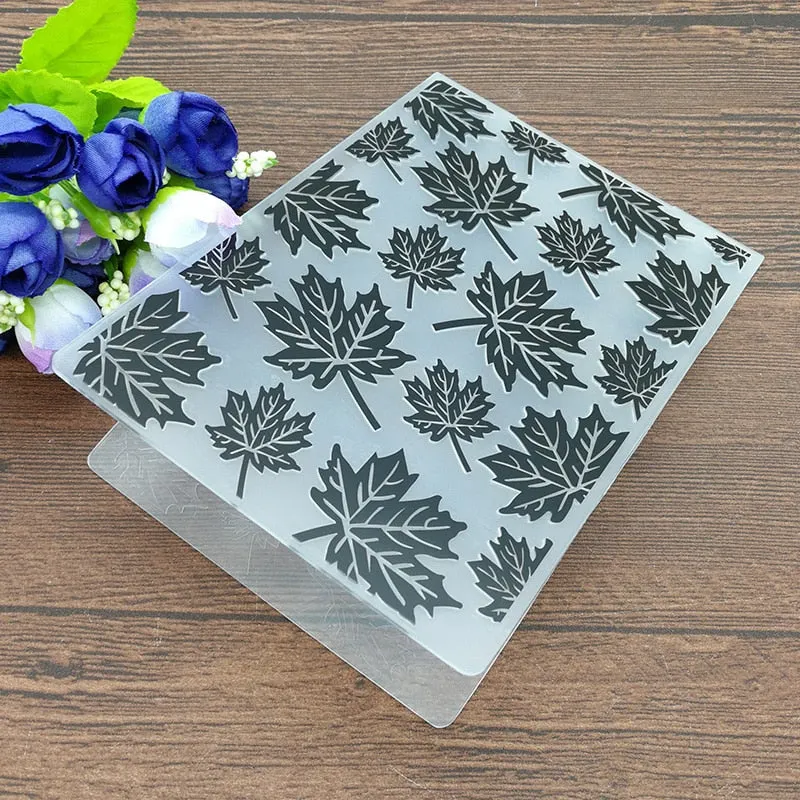 PLASTIC EMBOSSING FOLDER leaves scrapbook album card gift packing decoration cutting dies paper craft stencils