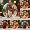 Christmas Dogs Snow Ball Globe Ornament Christmas Tree Decoration Gift