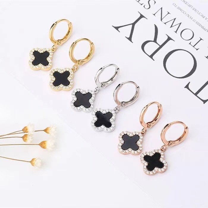 Gold Plated Four-Leaf Clover Earrings