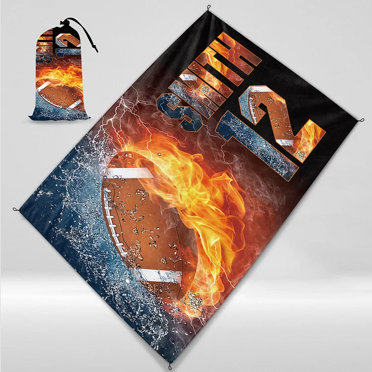 Personalized Football Outdoor Beach Mat, Picnic Mat|09