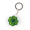 Full Bead Embroidery Keychain Lucky Leaf Printed Craft Gifts(4.5x4.5cm)