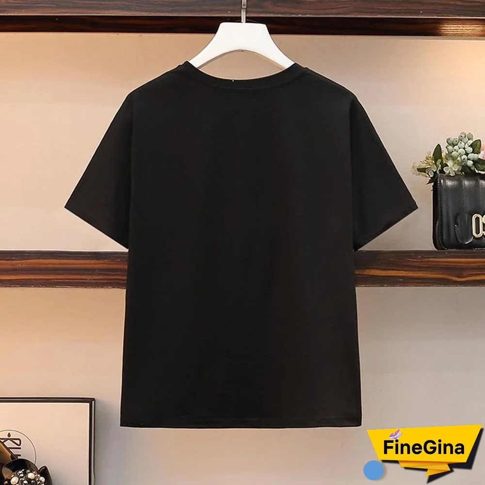 Fashion Print Tee+Denim Shorts P11657