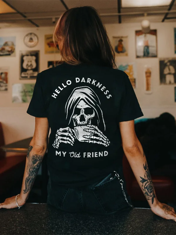 Gothic Dark Death Crew Neck Short Sleeve Printed Letter T-shirt