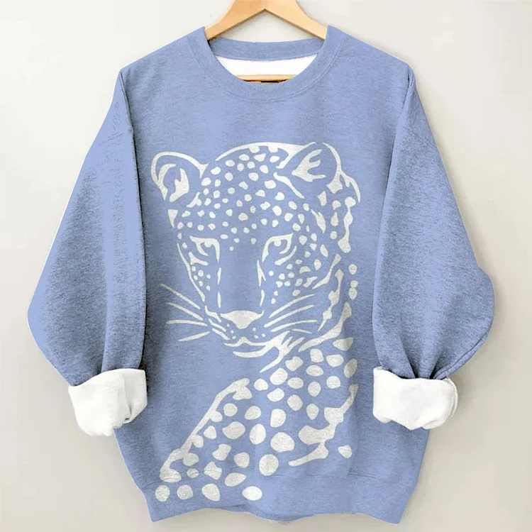 Leopard Polka Dot Print Women'S Long-Sleeved Top
