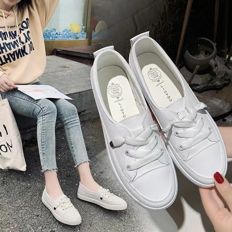Breakj Breakj Shoes Women 2025 Spring New Board Shoes Leather Small White Shoes Women Korean Version Of Women's Shoes