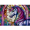 >SALE<Full Embroidery Cotton Thread 11CT Print Stain Glass Unicorn Cross Stitch60x45cm