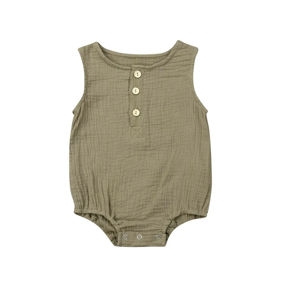 2019 Baby Summer Clothing New Infant Baby Girl Sleeveless 100% Cotton Bodysuit Outfit Sleeveless Solid Sunsuit Clothes 0-24M
