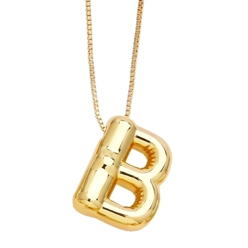 Minimalist Letter Copper Plating 18k Gold Plated Necklace Pendant