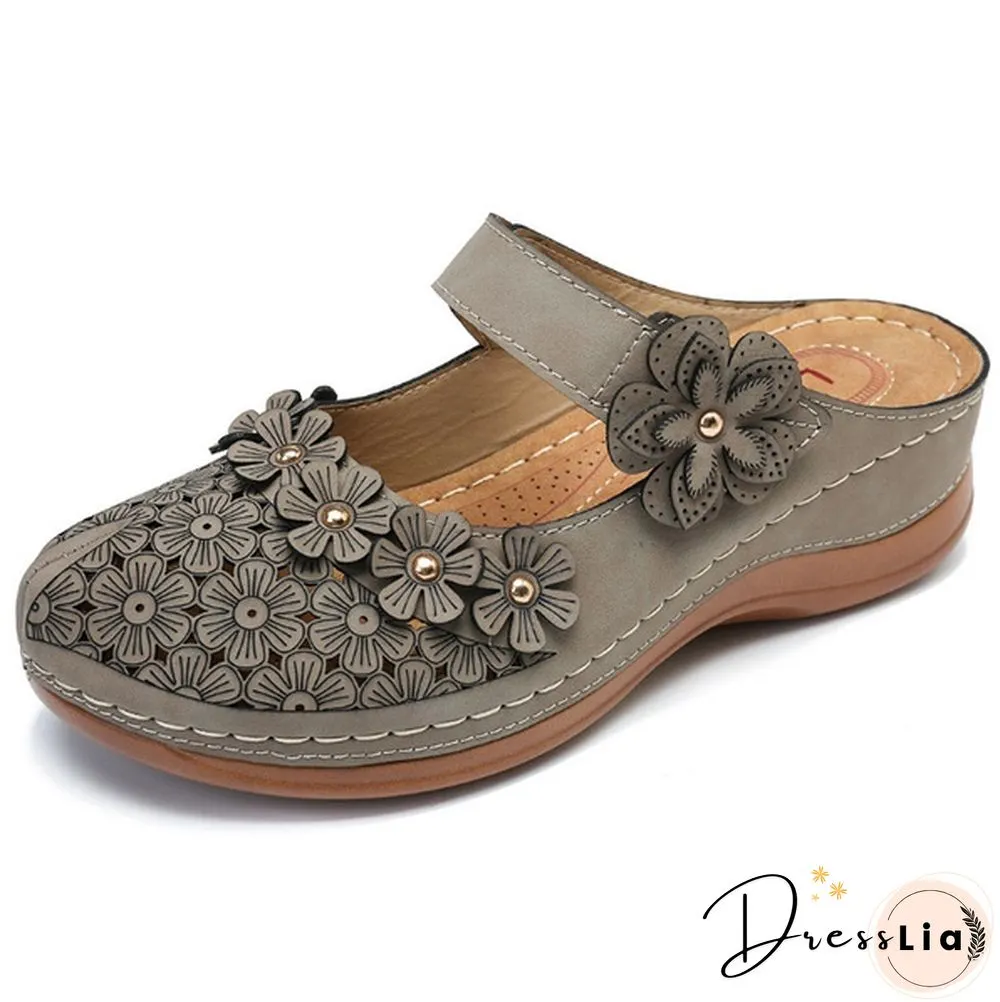 New Arrival Women Vintage Style Sandals Flats Shoes Summer Casual Shoes Retro Shoes Breathable Shoes