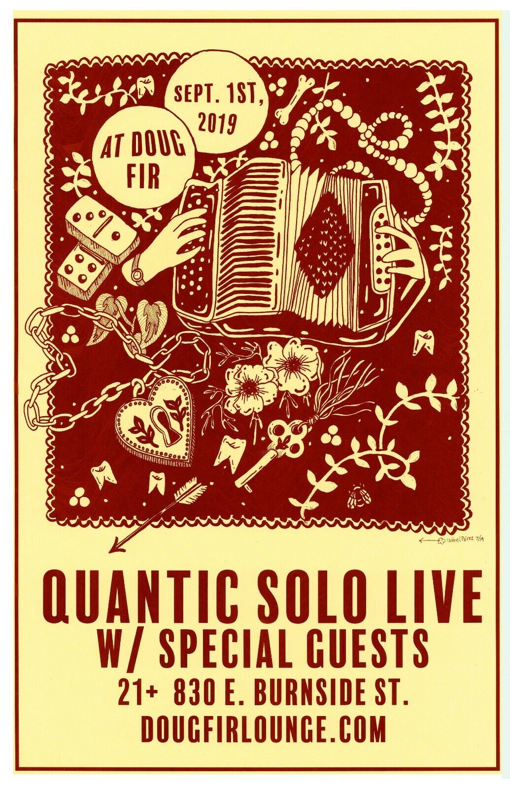 QUANTIC 2019 Gig POSTER Portland Oregon Will Holland Concert