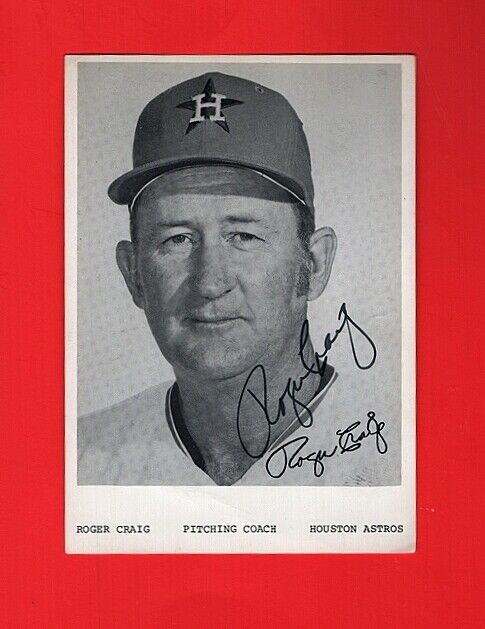 ROGER CRAIG-HOUSTON ASTROS VINTAGE AUTOGRAPHED TEAM ISSUED 4X5 Photo Poster painting