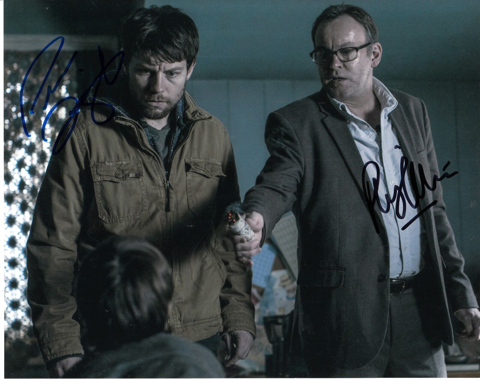 PHILIP GLENISTER AND PATRICK FUGIT SIGNED OUTCAST Photo Poster painting UACC REG 242