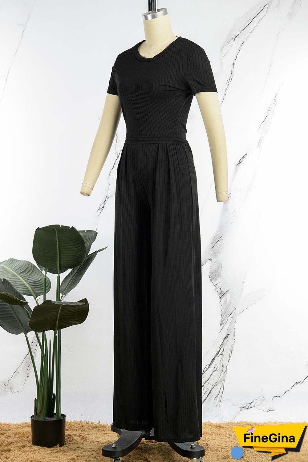 Blue Casual Solid Basic O Neck Short Sleeve Two Pieces