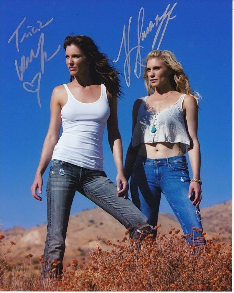 Katee sackhoff and tricia helfer signed autographed 8x10 Photo Poster painting