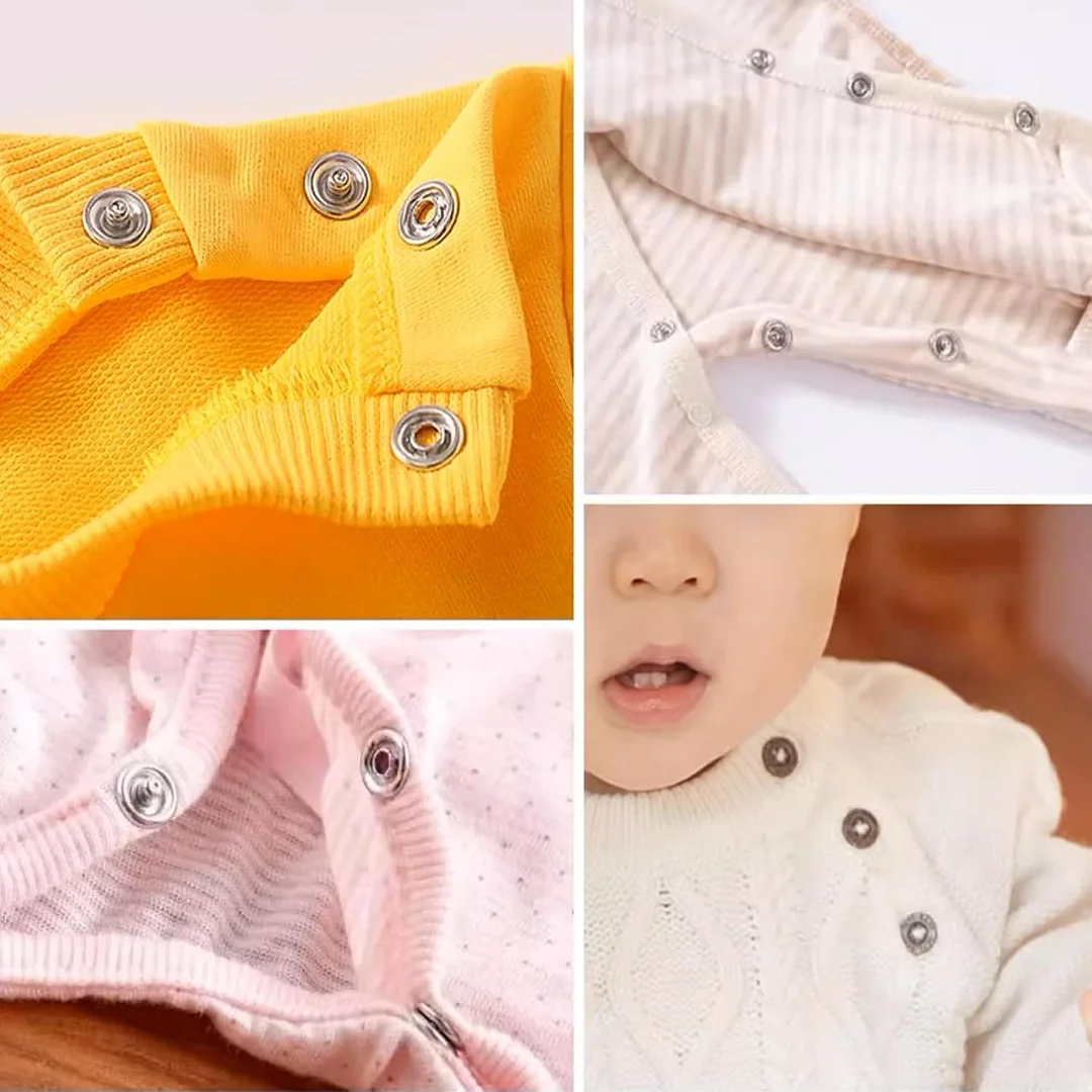 Crochet safety eye tool kit, includes 100 sets of concealed buttons for attaching crochet safety eyes.