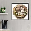 Bénédiction lapin et poussin-rond drill diamond painting-30*30cm