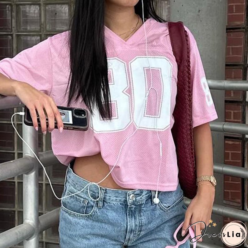 American Street Hot Style Letter Print Blouses