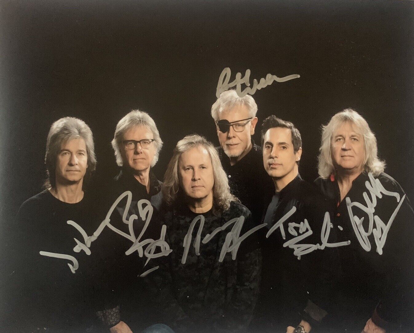 KANSAS BAND HAND SIGNED 8x10 Photo Poster painting FULL BAND EHART AUTHENTIC AUTOGRAPH COA