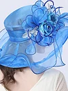 Women's Floral Bucket Hat Largr Brim Flower Decoration UV Protection Sun Hat
