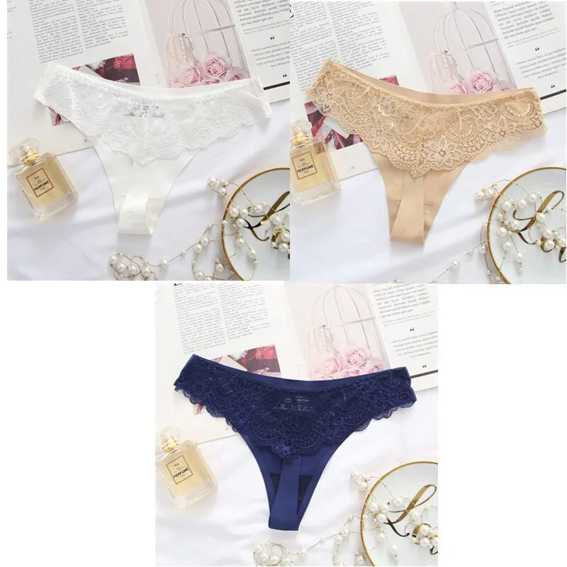 Billionm Ice Silk Thong Women G String Lace Sexy Panties Low Waist Thongs Summer Cool Underwear Transparent Underpants 20