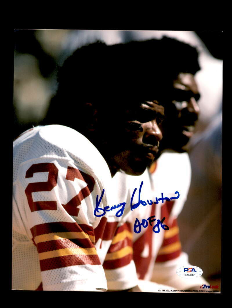 Kenny Houston PSA DNA Coa Signed HOF 86 8x10 Autograph Photo Poster painting