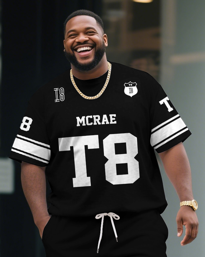 Men's Plus Size Tate Mcrae Football Jersey T-Shirt Shorts Suit