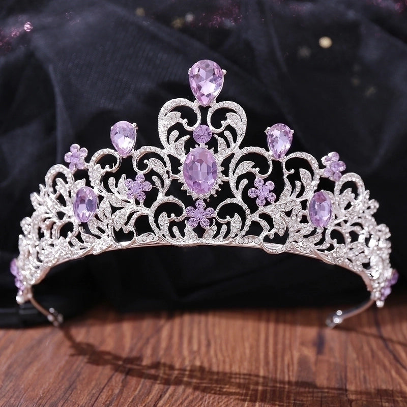 Baroque Style Crown Alloy Inlay Rhinestones Crown 1 Piece