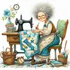 Sewing Grandma Full Counted Cross Stitch 14CT 2-Strand 40x40cm