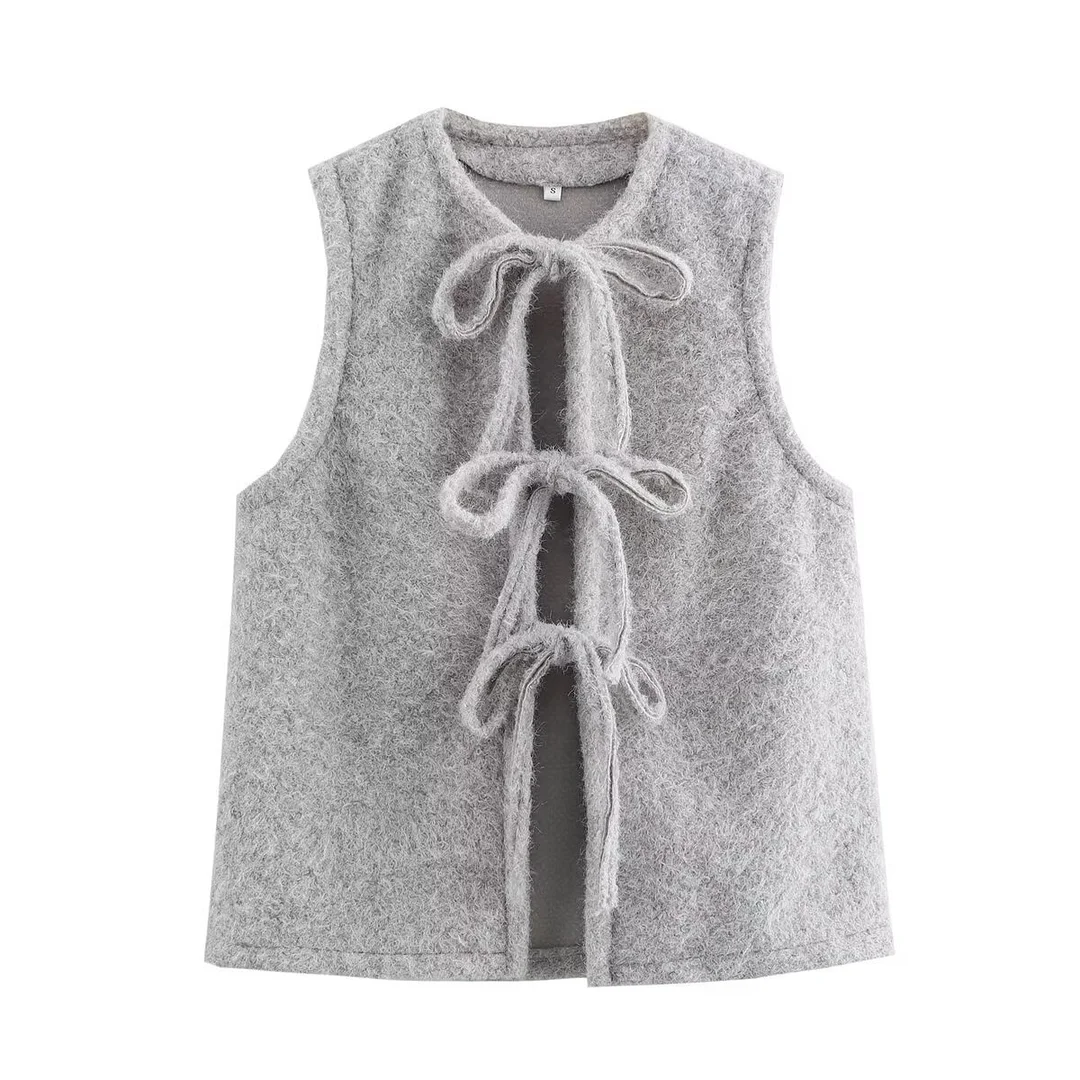 Nigikala Nigikala Multi-Color Round Tie With Sleeveless Vest Top 2025 New B88798