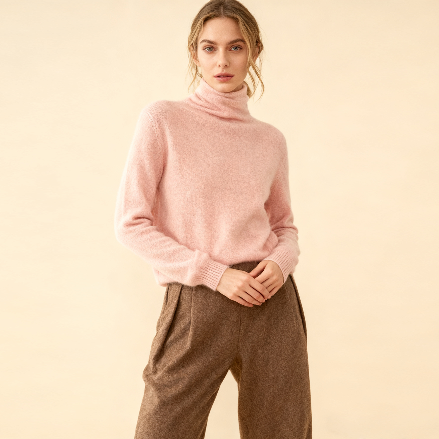 Heaps Collar Soft Women's Cashmere Sweater REAL SILK LIFE