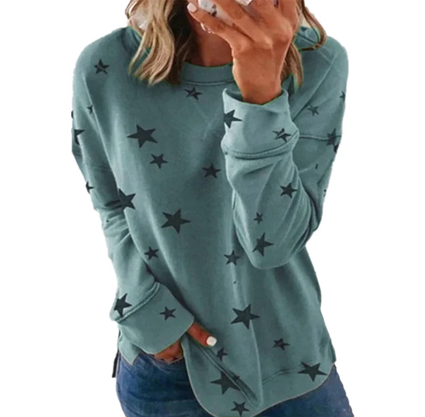 Uveng Loose Oversized Long Sleeves T-shirt Printed Sweaters