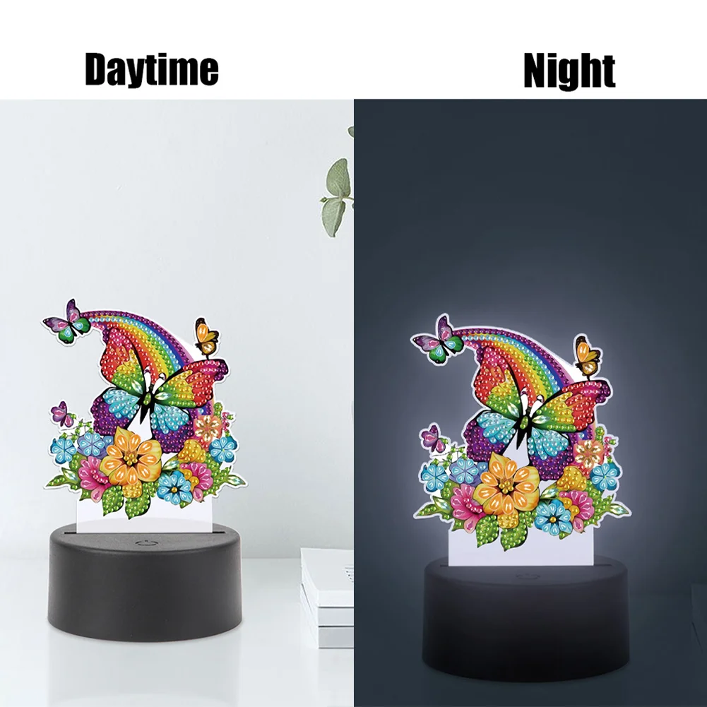 5D DIY Butterfly Diamond Painting Night Light Diamond Painting Lamp