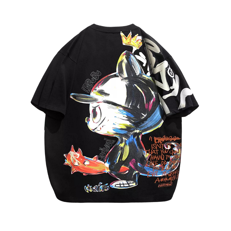 Oil Painting Cartoon Graffiti Loose Short Sleeve DANRRIO.COM DANRRIO