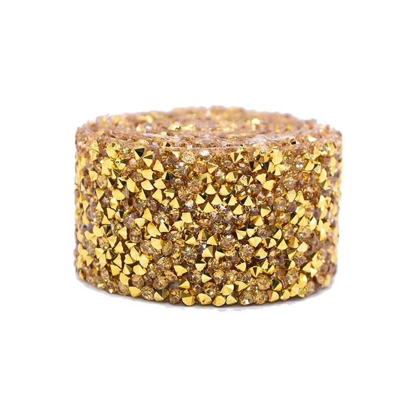 1 Yard Sewing Trim Crystal Motif Strass Hot Fix Rhinestone Tape Applicator Ribbon Applique For Dress Cloth Decor Crafts