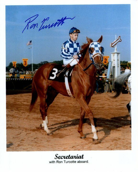 RON TURCOTTE Signed Autographed SECRETARIAT JOCKEY Photo Poster painting