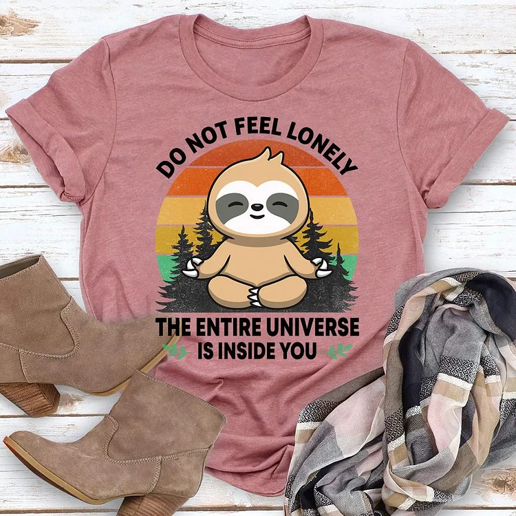 Sloth Yoga - Do no feel lonely  T-Shirt Tee-05129-Annaletters