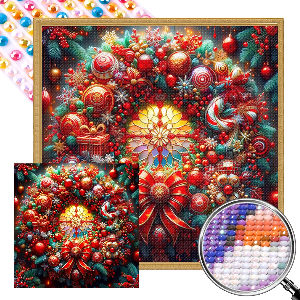 Full Round Partial AB Diamond Painting - Wreath(Canvas|45*45cm)