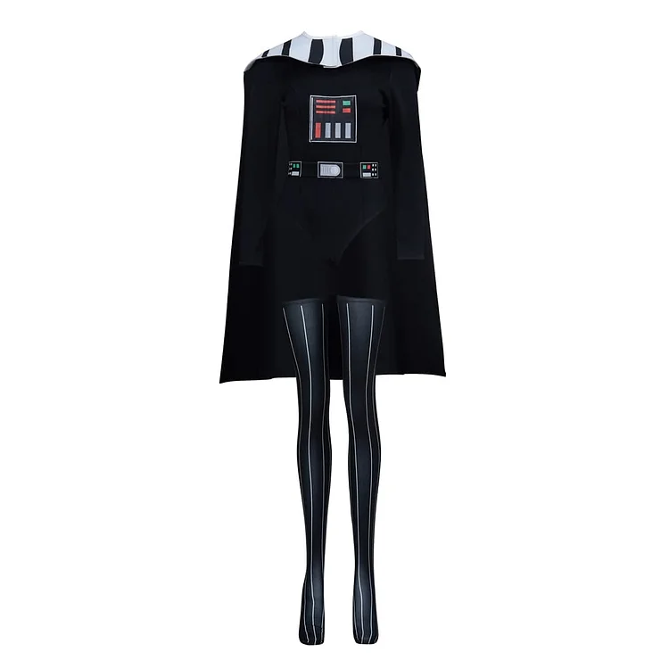 Women's Darth Vader Cosplay Costume Jumpsuit Bodysuit with Cloak