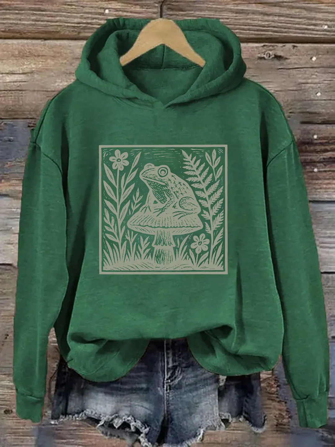 Frog Mushroom Woodland Nature Hoodie