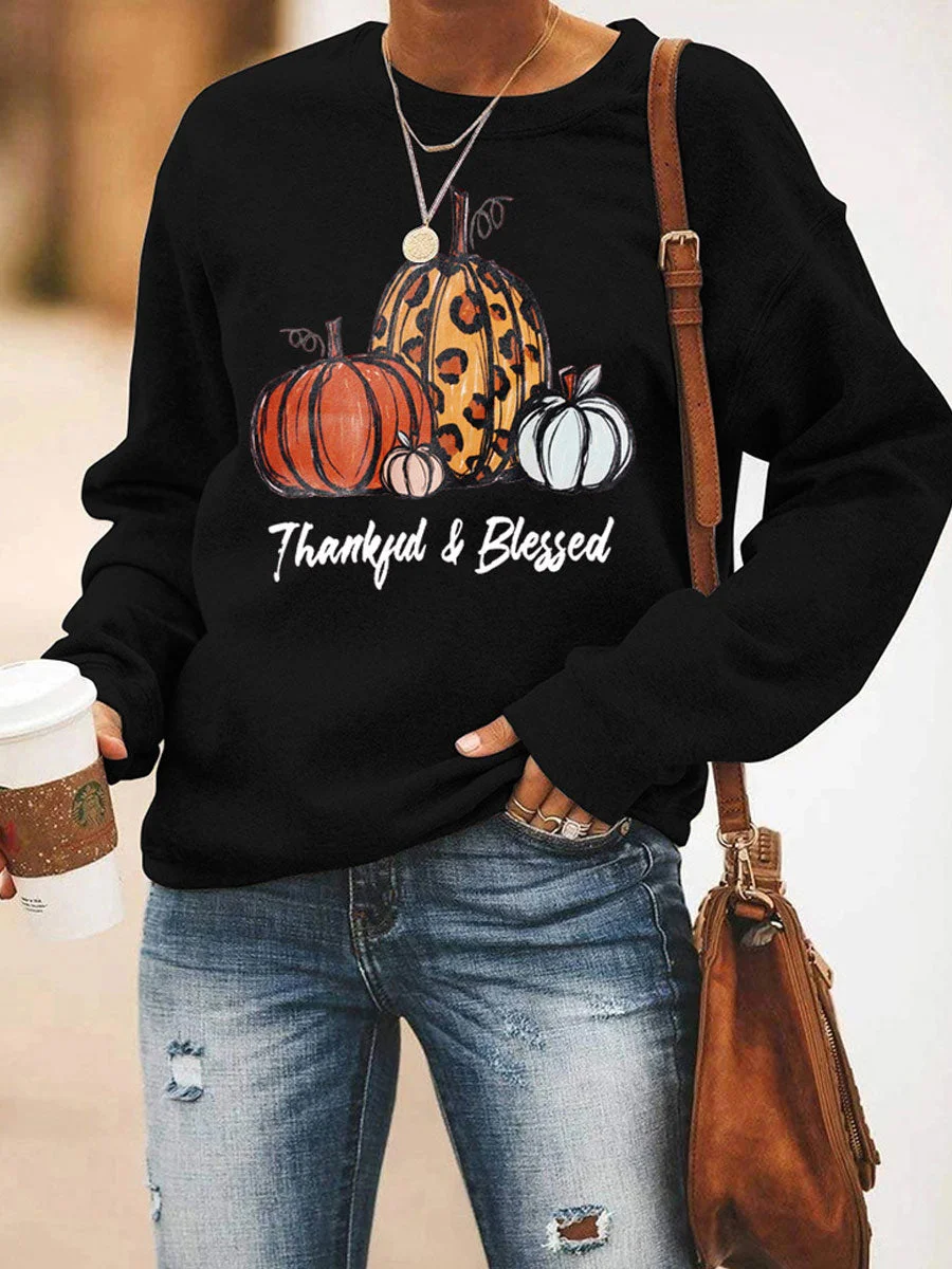 Thankful Blessed Pumpkin Sweatshirt