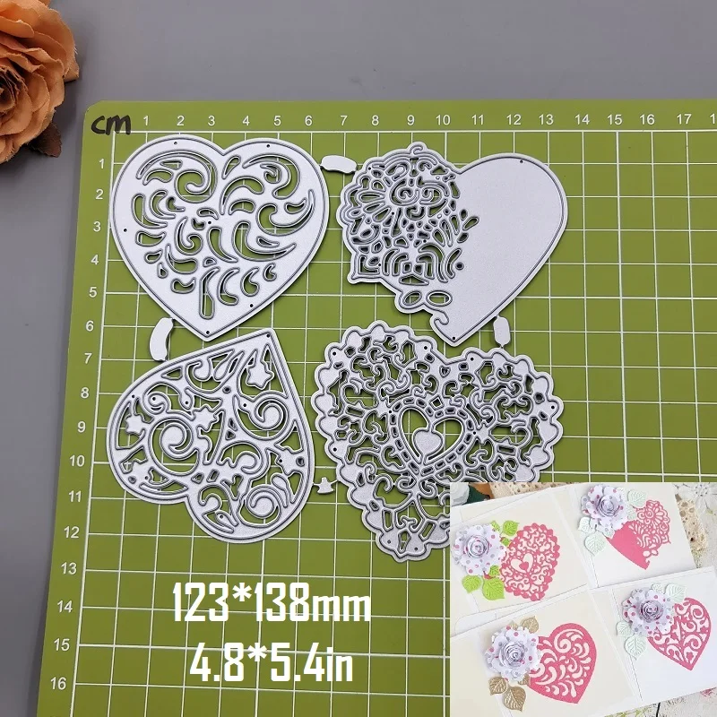 Nigikala Heart Metal Cutting Dies Scrapbooking Stencil Heart Die Cut Decoration DIY Embossing Album Paper Cards Gift