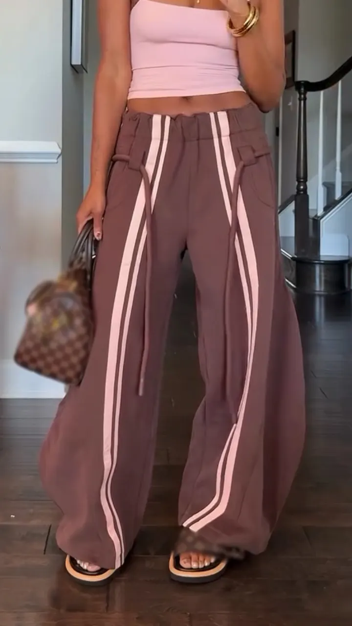Womens Striped Casual Pants
