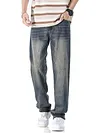 Men's Cotton Polyester Jeans High Waist Straight Leg Lightweight Durable Spring Summer
