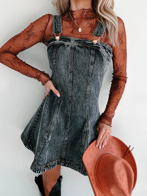 Mature Women New Arrival Street Fashion All-match Denim Camisole Dress