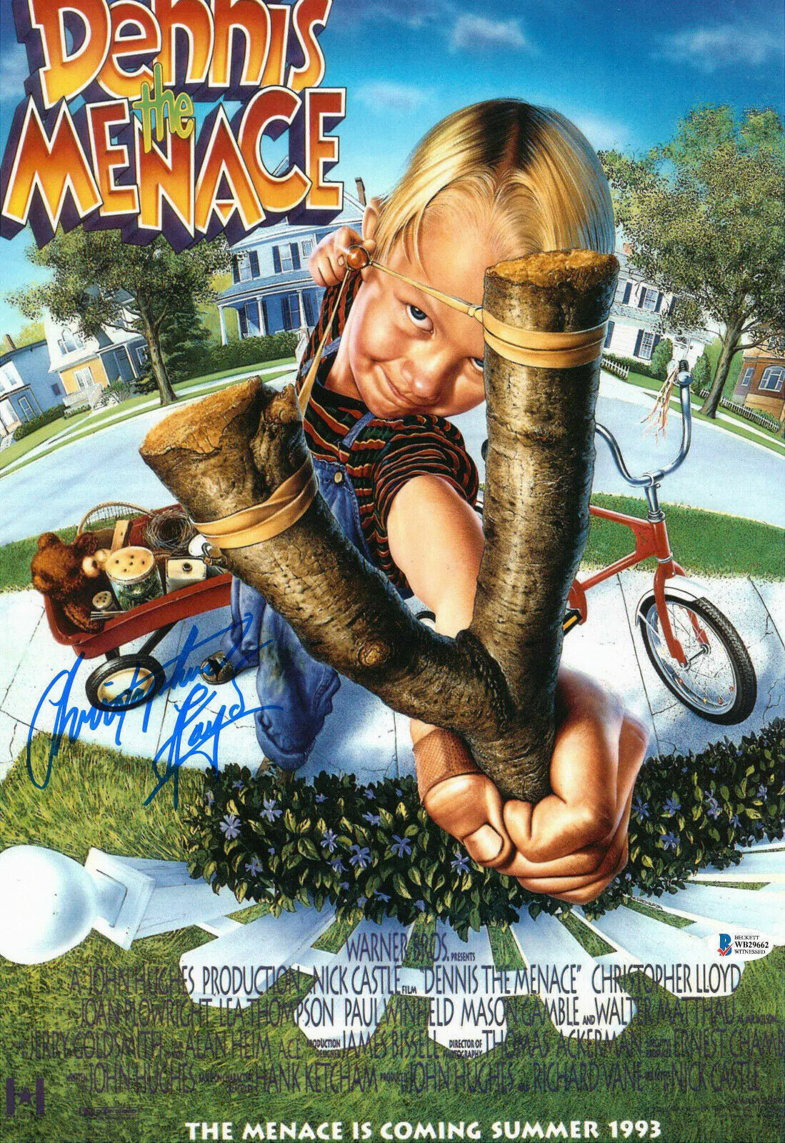 Christopher Lloyd signed Dennis the Menace 12x18 autographed Photo Poster painting BAS Beckett