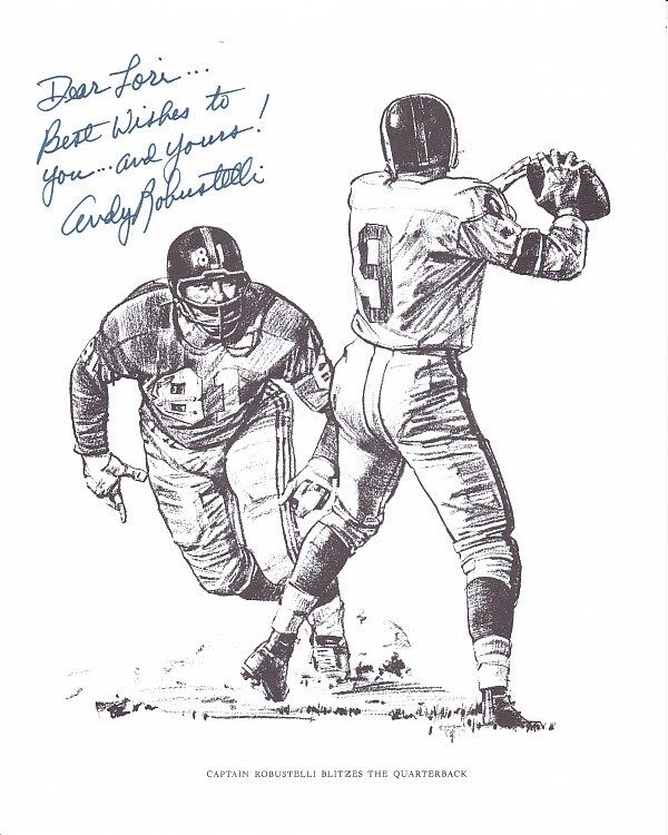 ANDY ROBUSTELLI Autographed Signed NFL NEW YORK GIANTS Photo Poster paintinggraph - To Lori