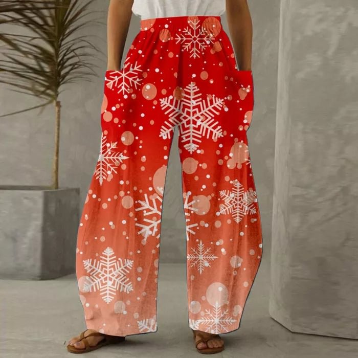 Christmas Series Printed Plus Size Casual Pants
