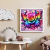 Roses arc-en-ciel et papillons-plein diamant rond peinture-30 * 30cm