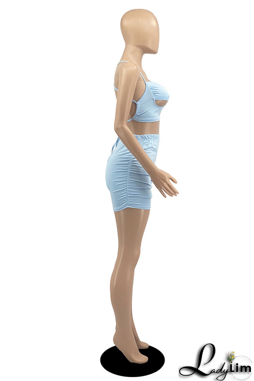 White Sexy Casual Solid Bandage Strap Design Spaghetti Strap Sleeveless Two Pieces